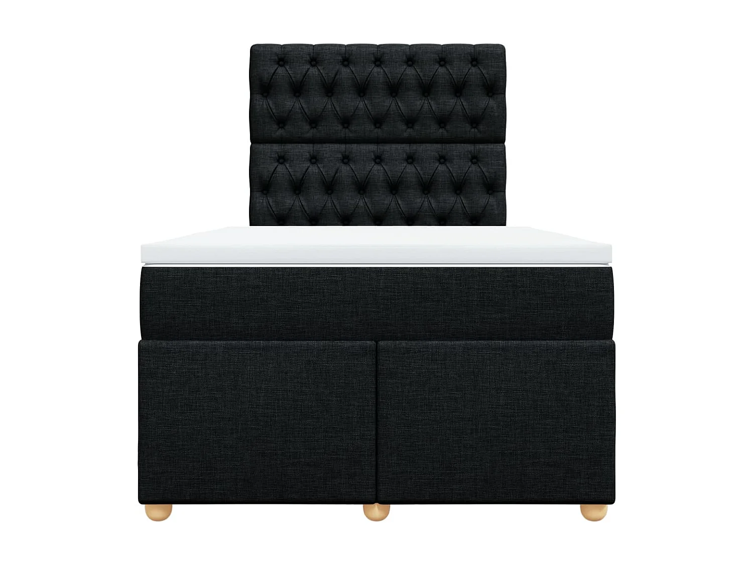 Boxspring met matras stof zwart 120x200 cm