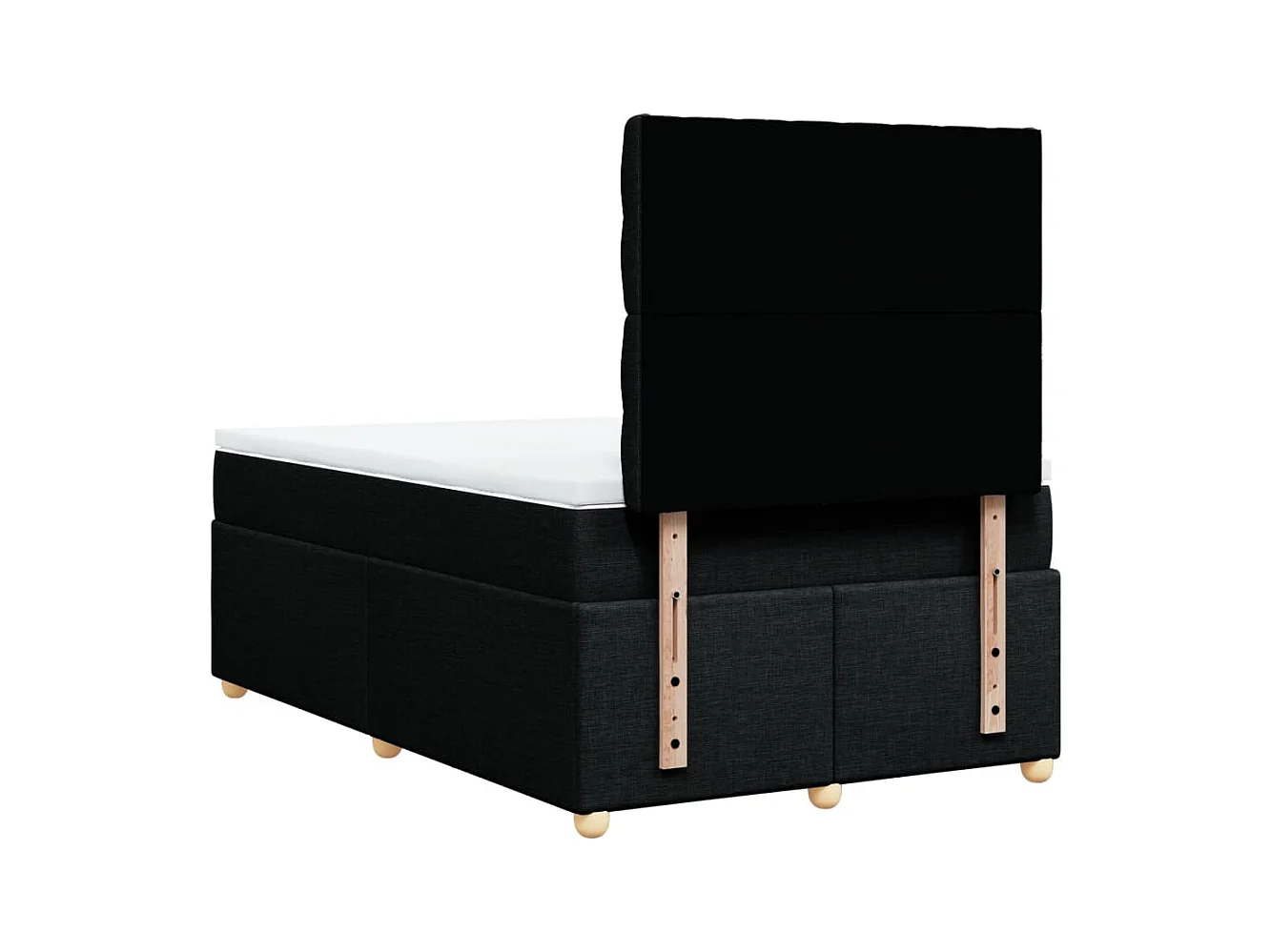 Sommier à lattes de lit avec matelas Noir 120x200 cm Tissu