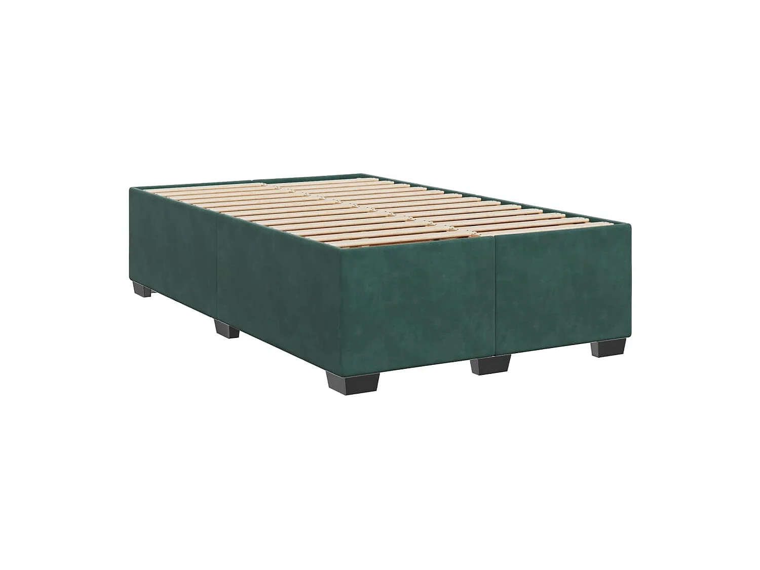 Cama box spring con colchón terciopelo verde oscuro 120x190 cm