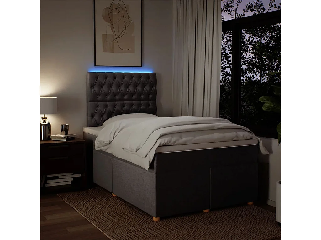 Sommier à lattes de lit avec matelas taupe 120x190 cm tissu