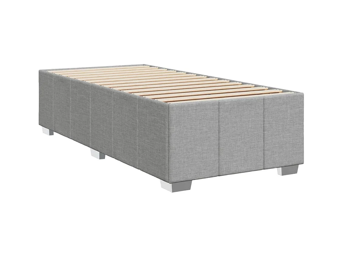 Sommier à lattes de lit avec matelas Gris clair 100x200cm Tissu