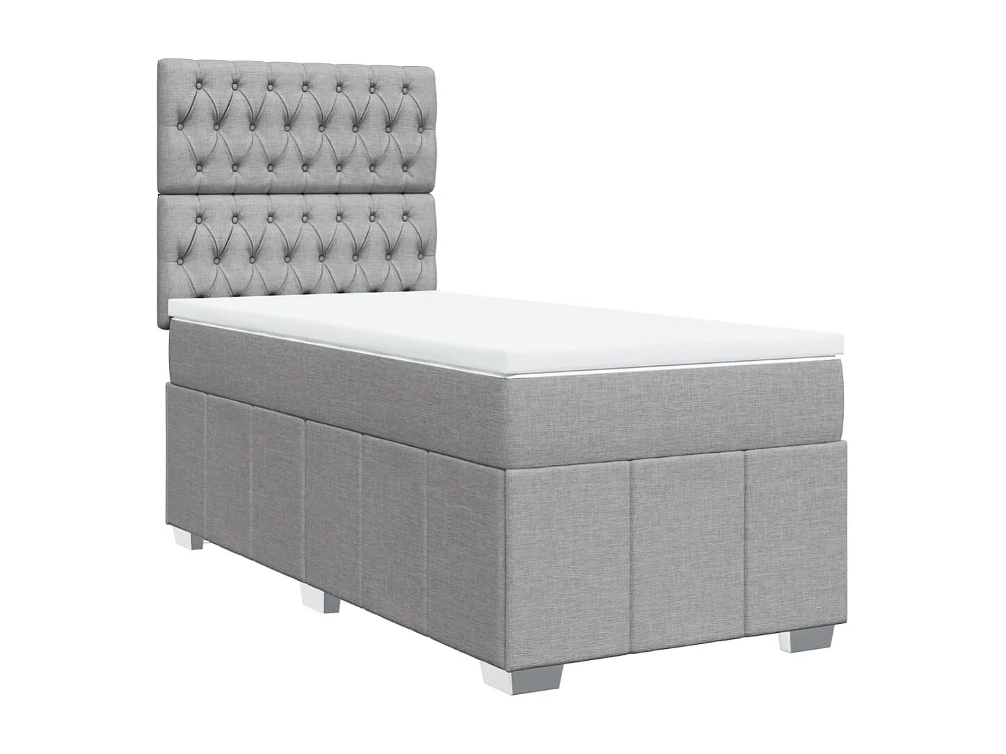 Sommier à lattes de lit avec matelas Gris clair 100x200cm Tissu