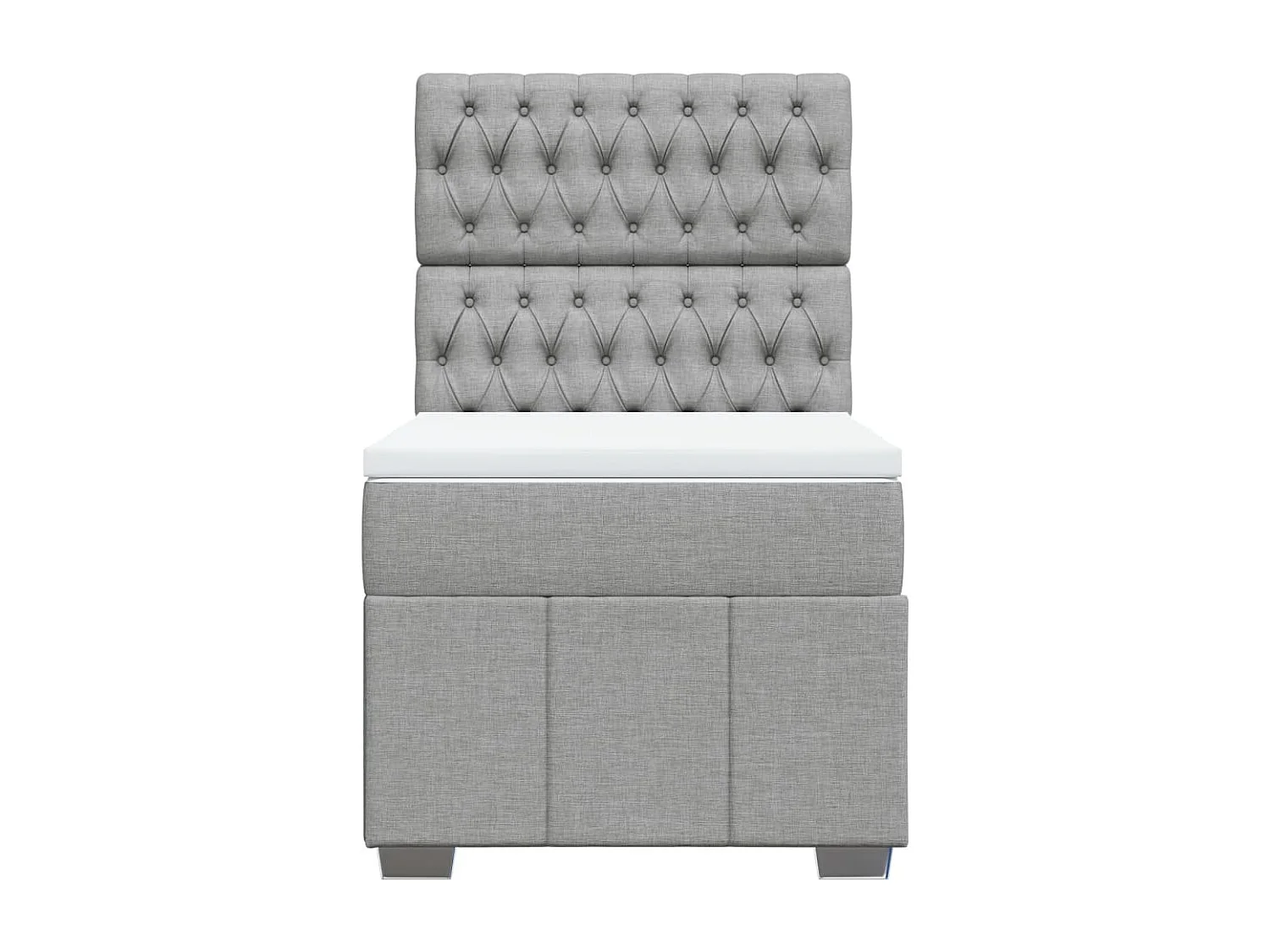 Sommier à lattes de lit avec matelas Gris clair 100x200cm Tissu
