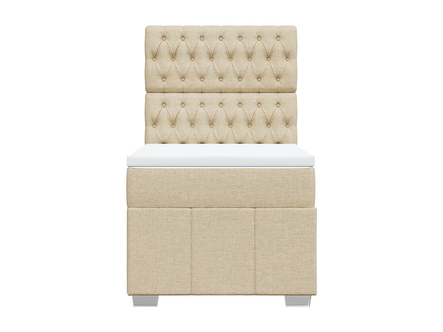 Sommier à lattes de lit avec matelas Crème 80x200 cm Tissu