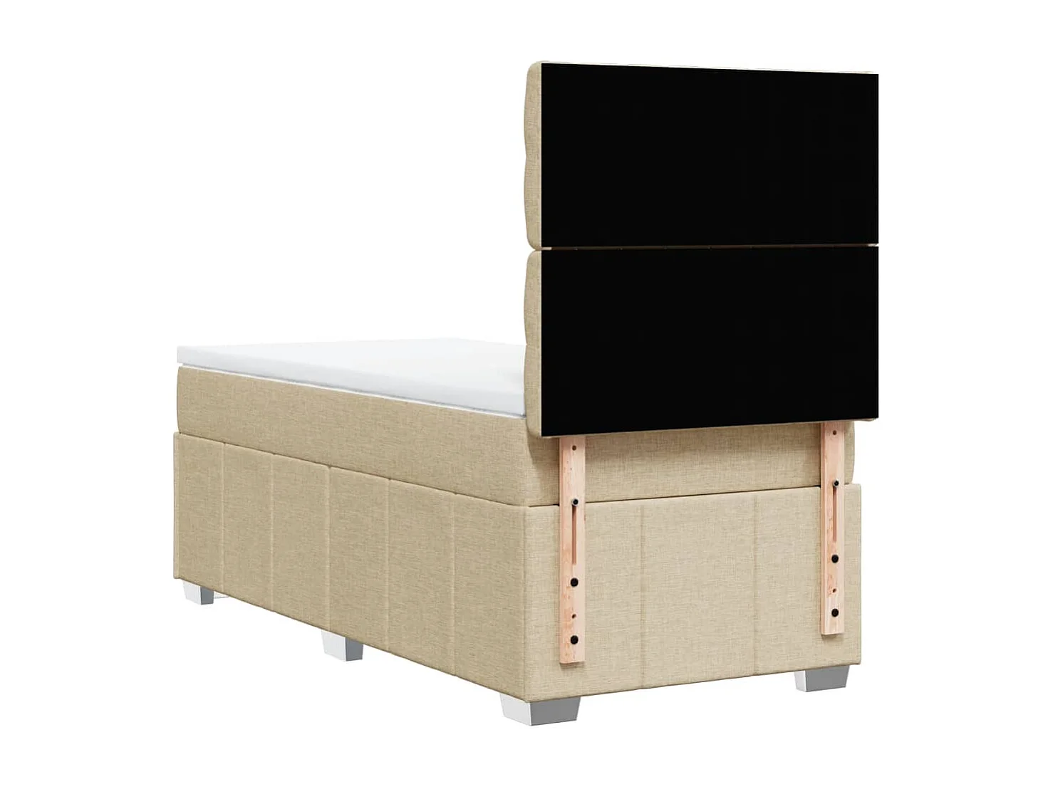 Sommier à lattes de lit avec matelas Crème 80x200 cm Tissu