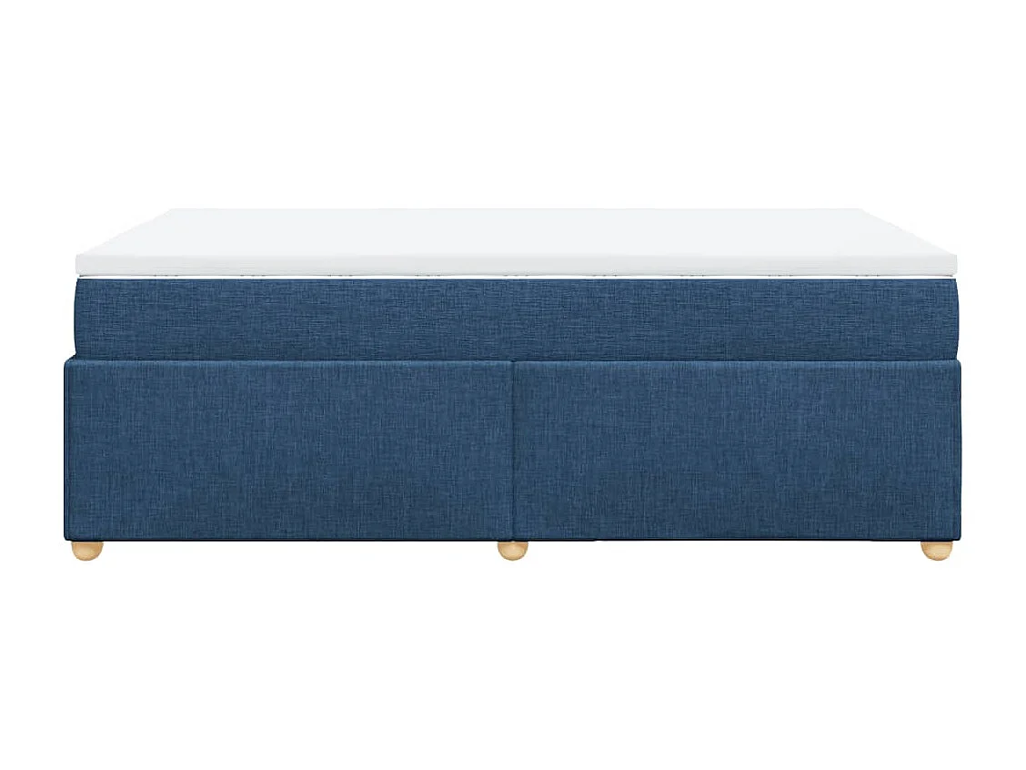Sommier à lattes de lit avec matelas bleu 120x190 cm tissu