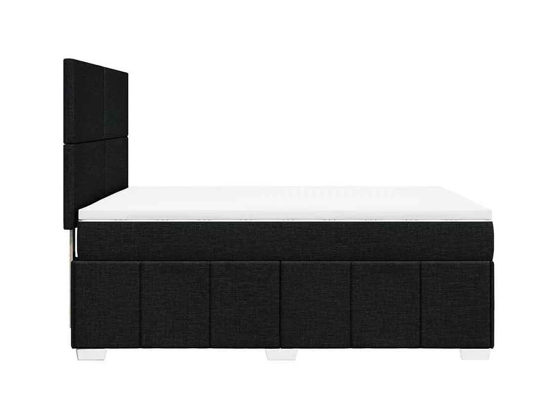 Sommier à lattes de lit avec matelas Noir 160x200 cm Tissu