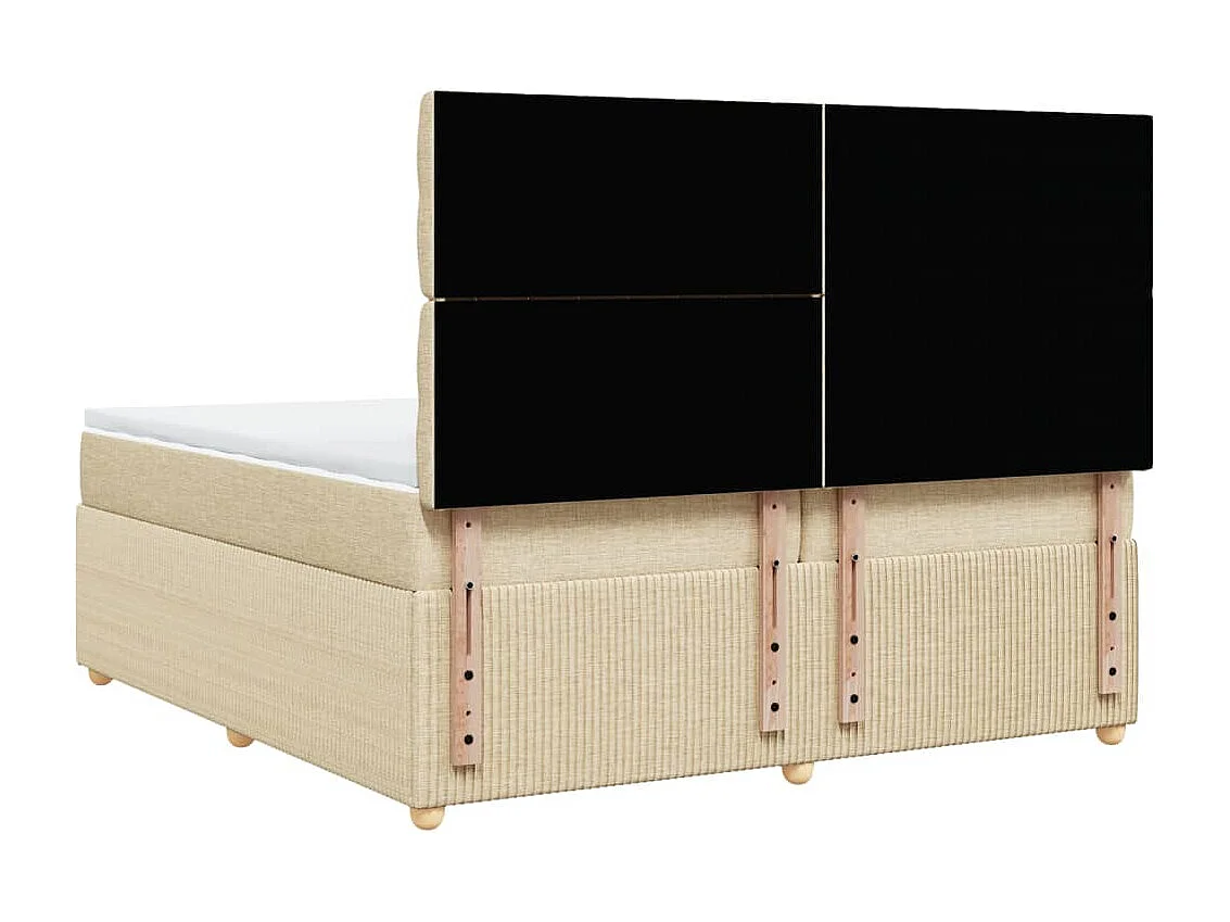 Sommier à lattes de lit avec matelas Crème 200x200 cm Tissu