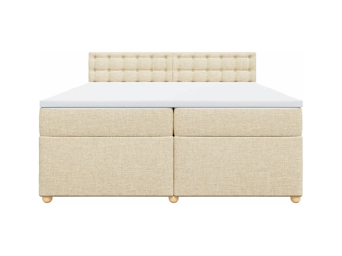 Cama com molas/colchão 200x200 cm tecido cor creme