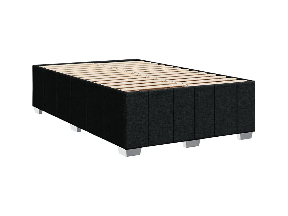 Sommier à lattes de lit avec matelas Noir 120x200 cm Tissu
