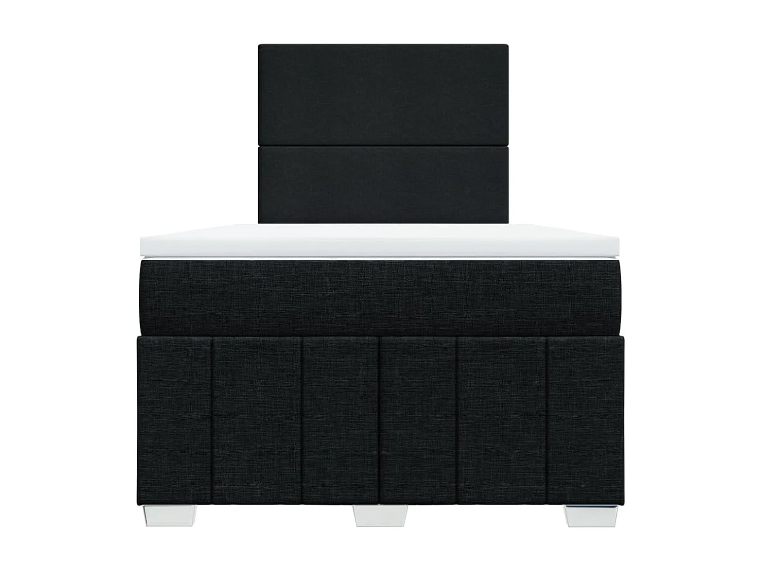 Cama box spring con colchón tela negro 120x200 cm