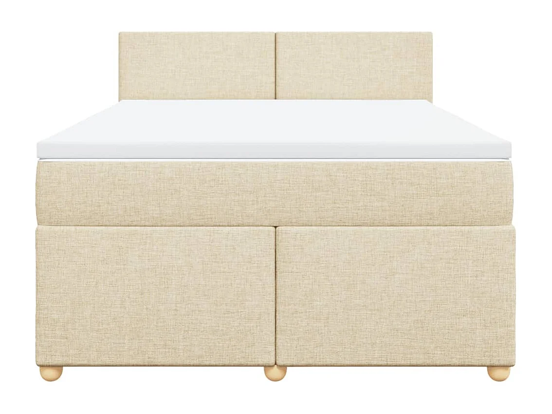 Boxspring met matras stof crèmekleurig 160x200 cm