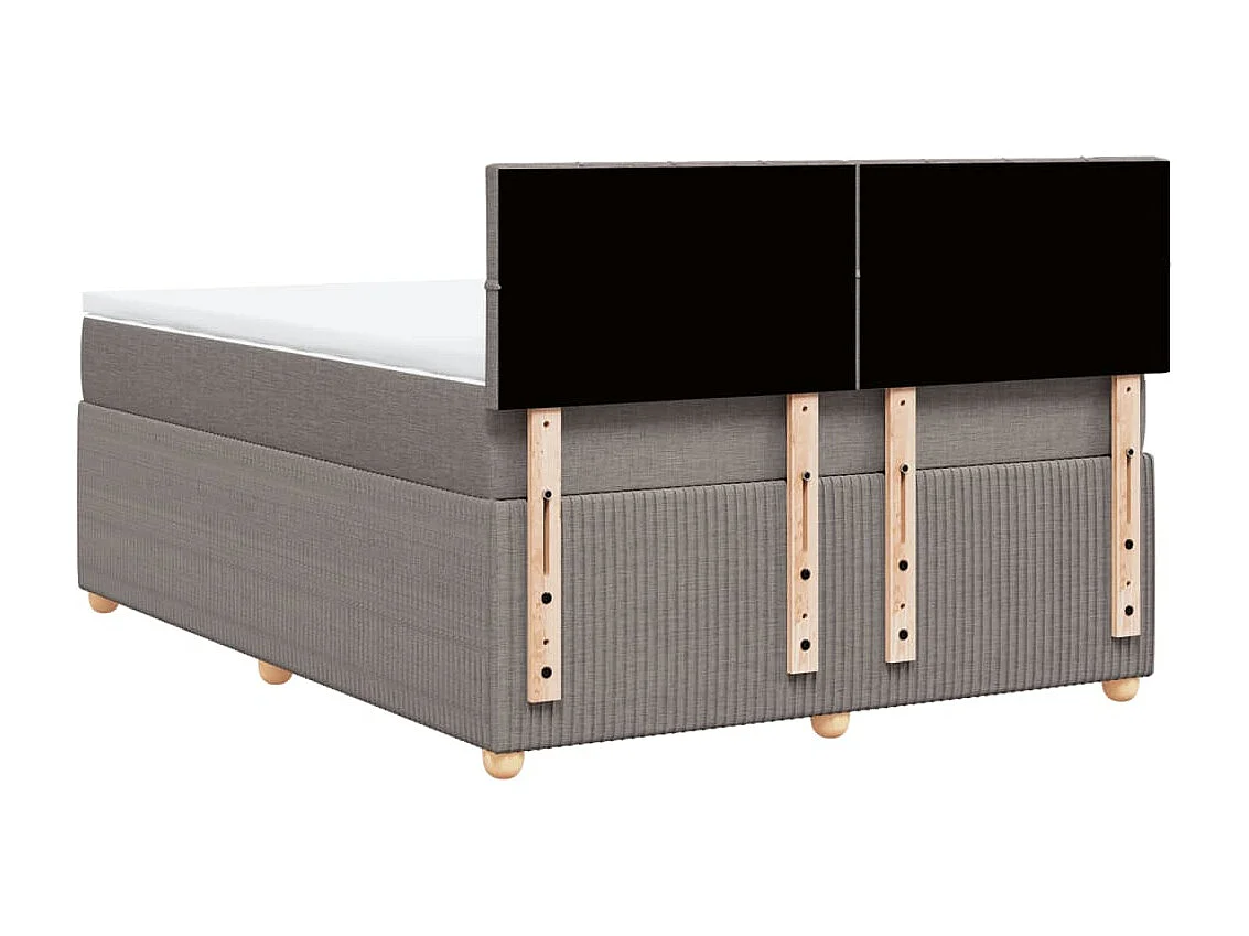 Sommier à lattes de lit avec matelas Taupe 140x200 cm Tissu