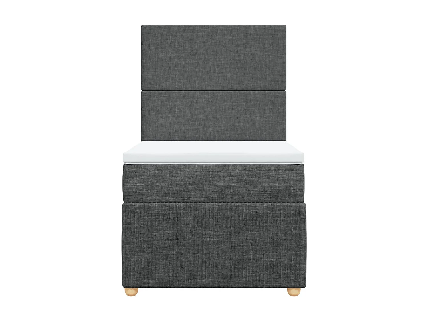 Sommier à lattes de lit avec matelas Gris foncé 90x200 cm Tissu