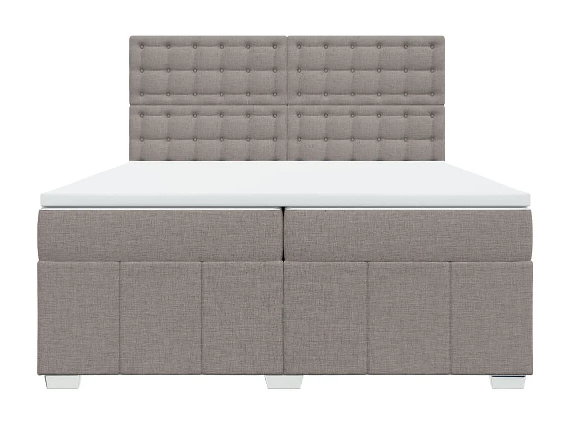Sommier à lattes de lit avec matelas Taupe 200x200 cm Tissu
