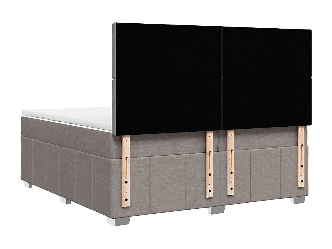 Sommier à lattes de lit avec matelas Taupe 200x200 cm Tissu