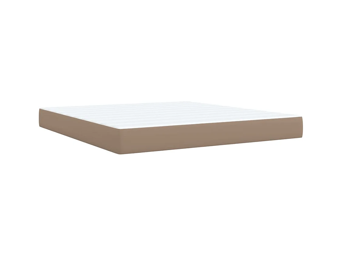 Cama box spring con colchón cuero sintético capuchino 180x200cm