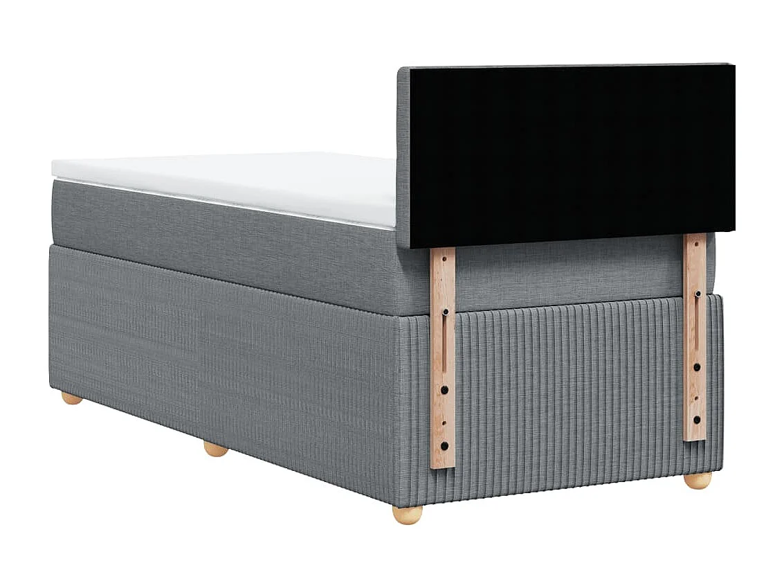 Sommier à lattes de lit avec matelas Gris clair 100x200cm Tissu