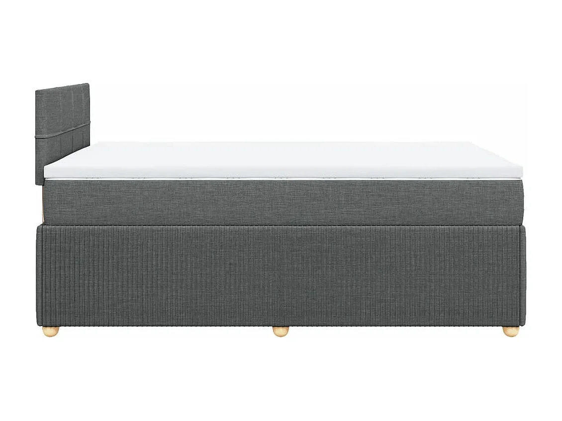 Cama box spring con colchón tela gris oscuro 120x200 cm