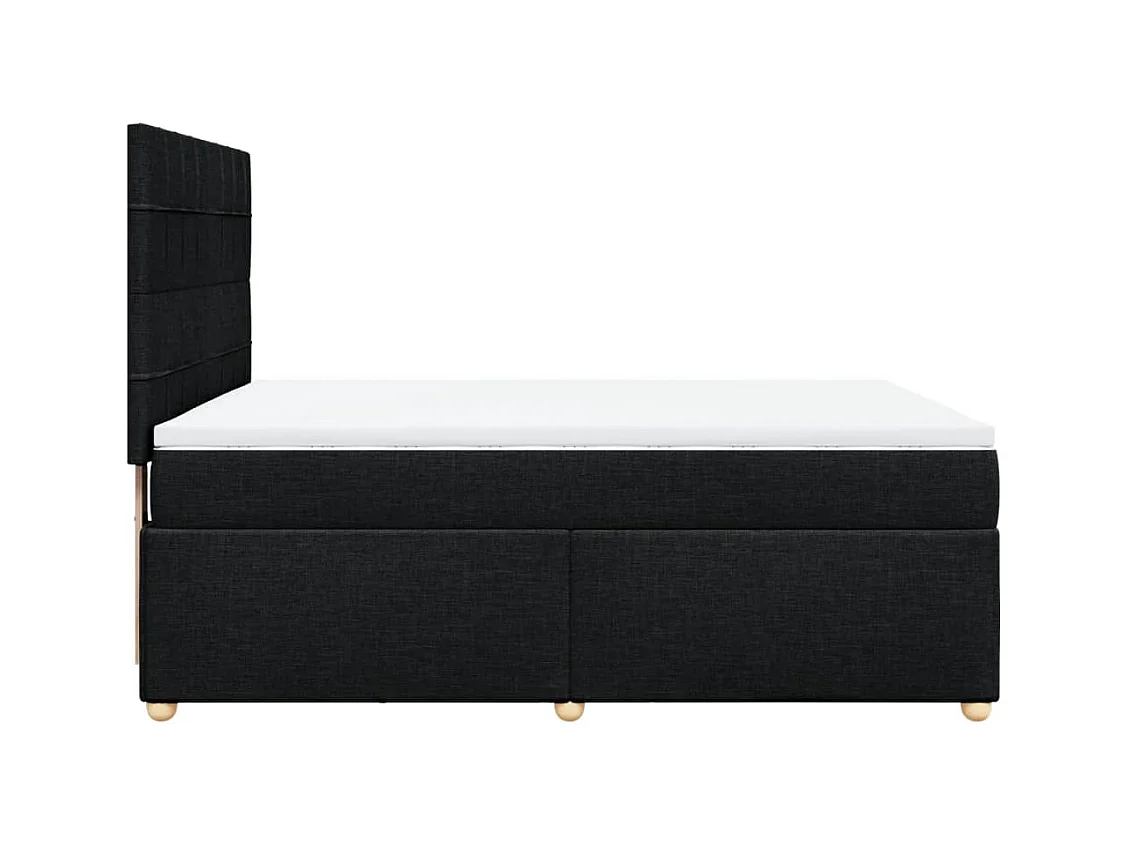 Sommier à lattes de lit avec matelas Noir 140x200 cm Tissu