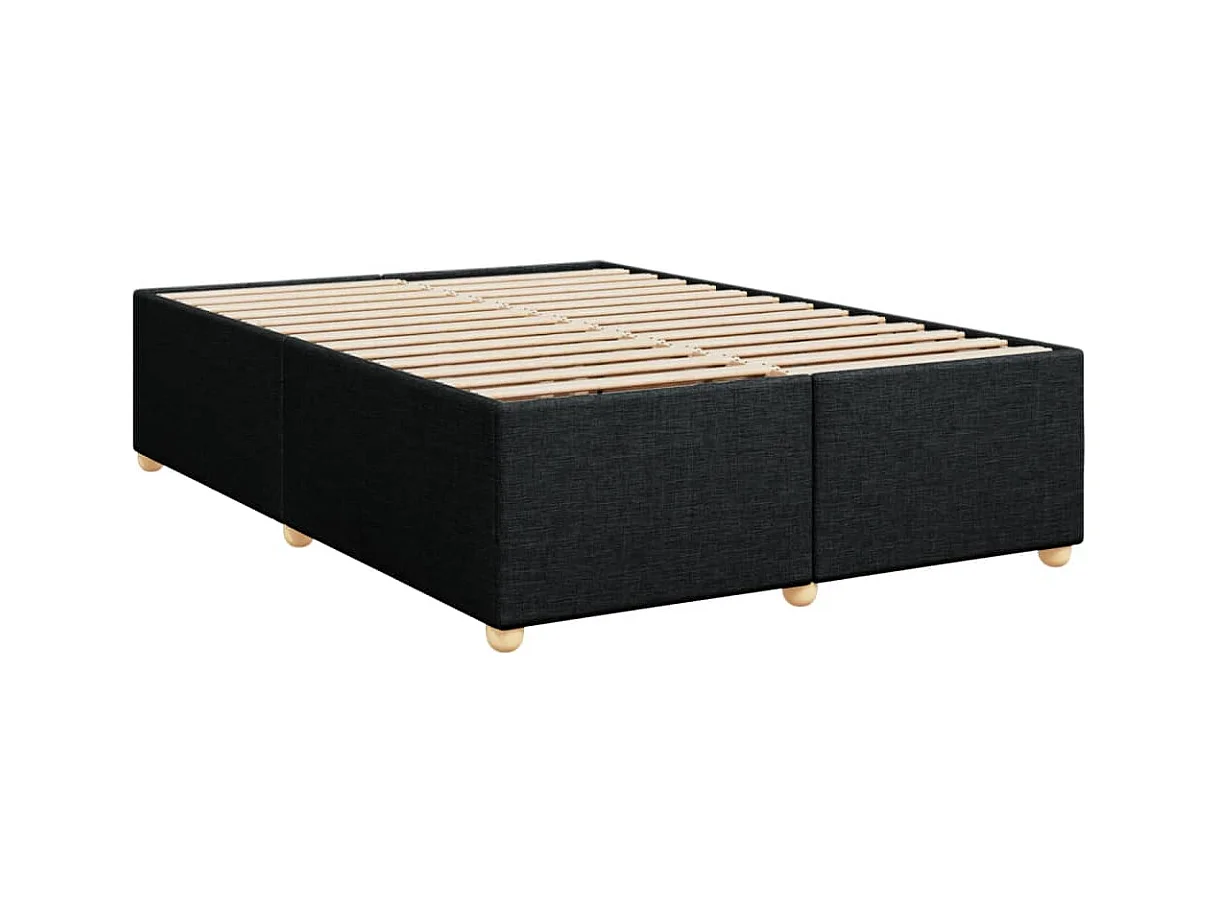 Sommier à lattes de lit avec matelas Noir 140x200 cm Tissu