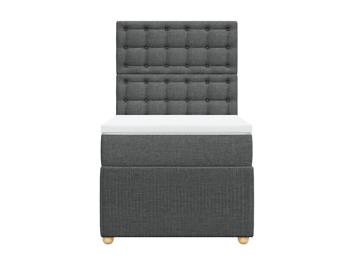 Boxspring met matras stof donkergrijs 80x200 cm