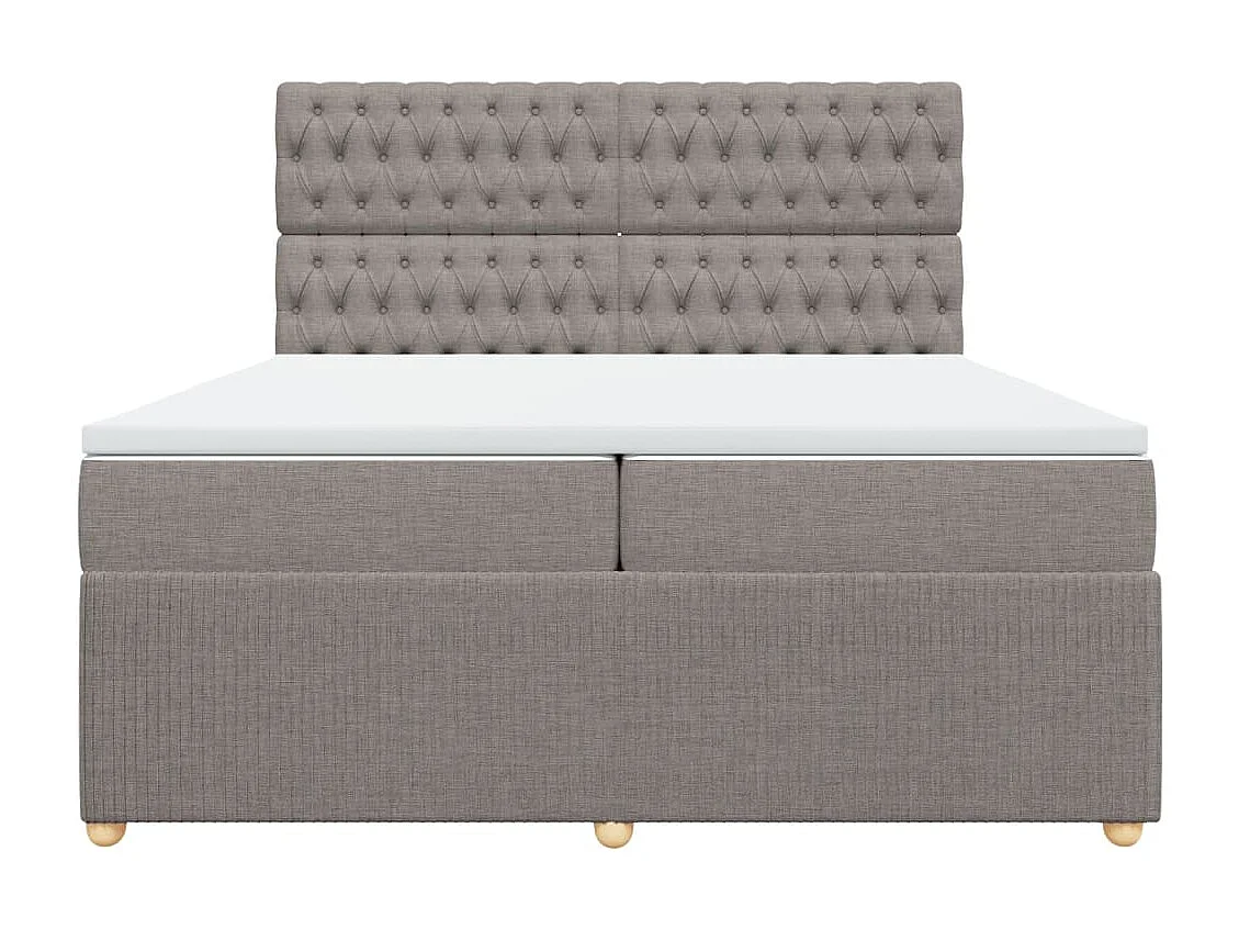Sommier à lattes de lit avec matelas Taupe 200x200 cm Tissu