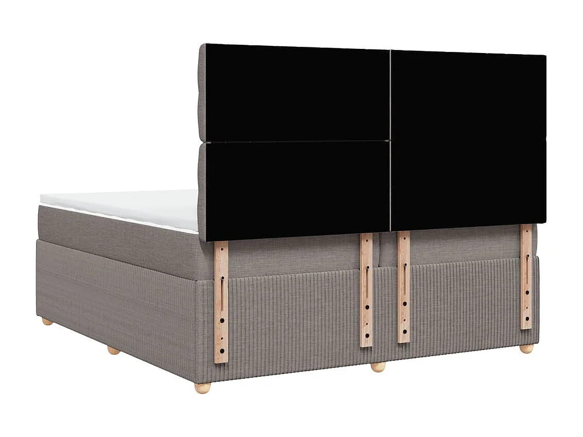 Sommier à lattes de lit avec matelas Taupe 200x200 cm Tissu