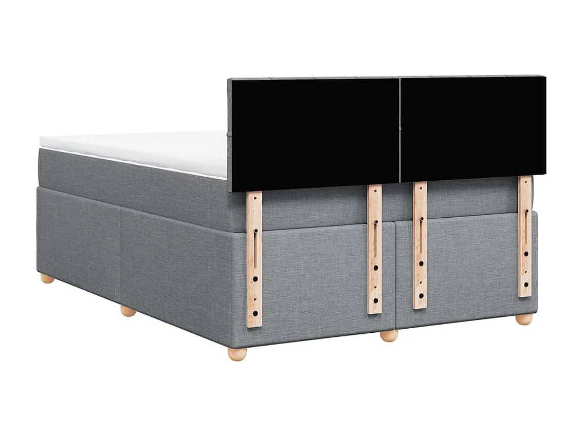 Sommier à lattes de lit avec matelas Gris clair 140x200cm Tissu