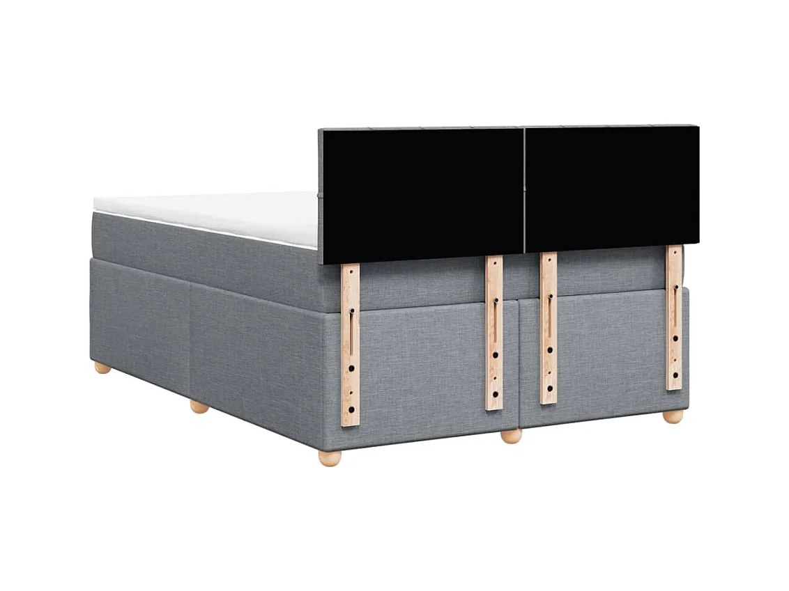 Sommier à lattes de lit avec matelas Gris clair 140x200cm Tissu