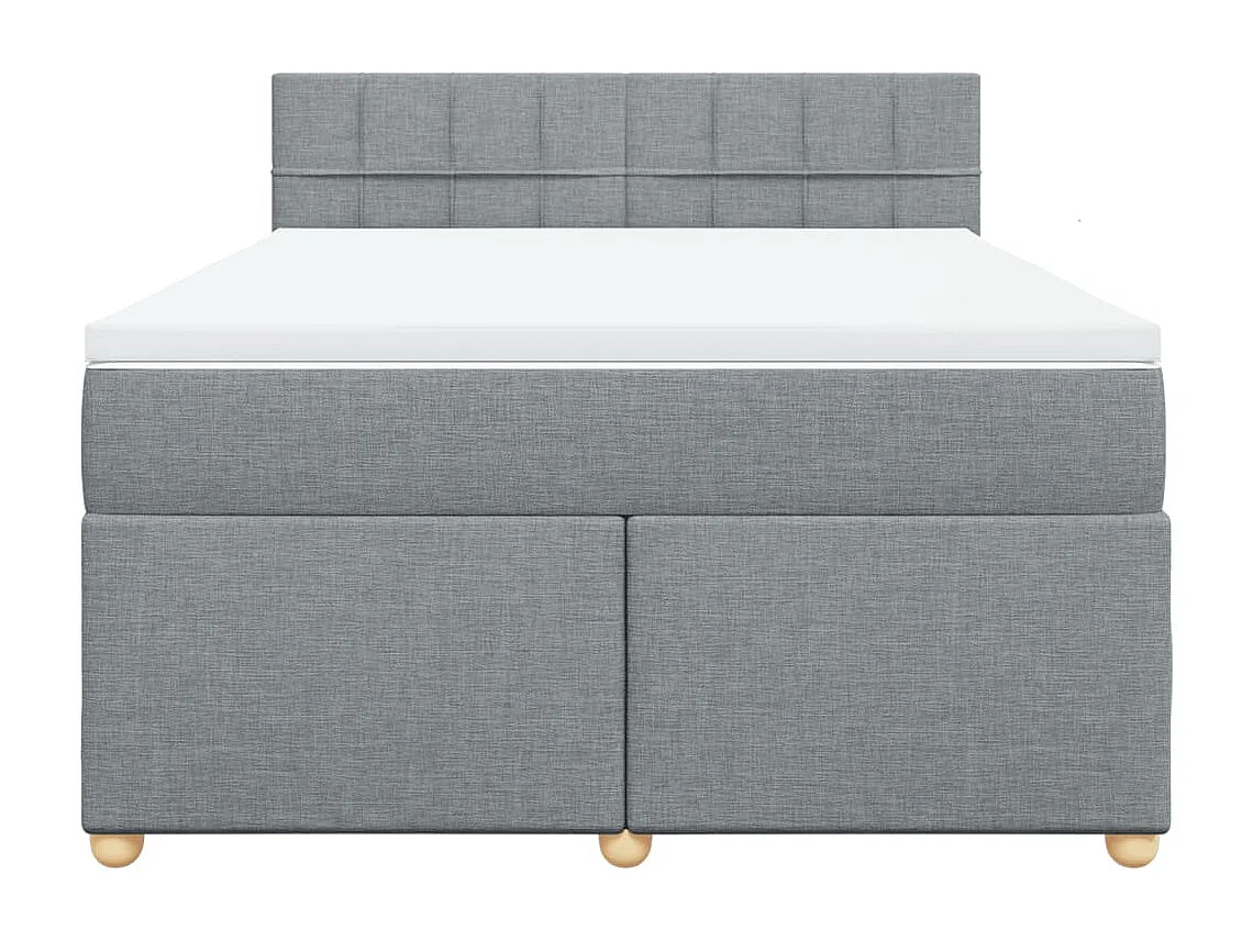 Boxspring met matras stof lichtgrijs 140x200 cm
