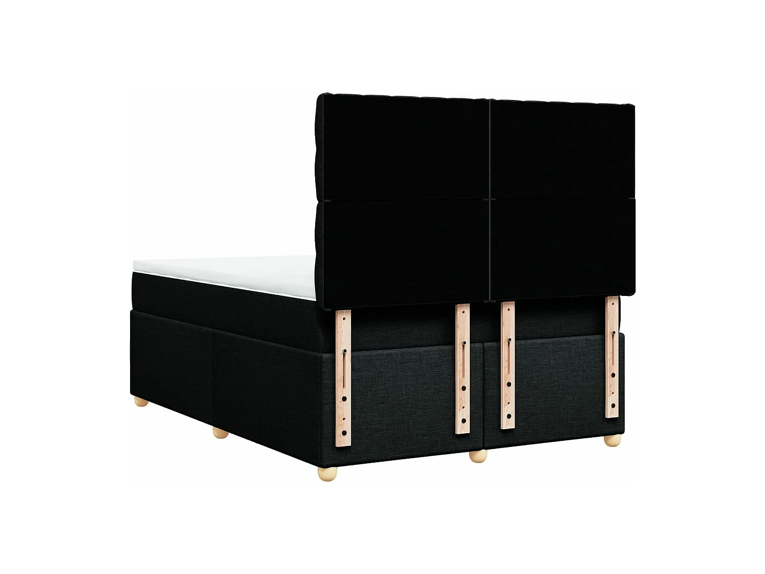 Boxspring met matras stof zwart 160x200 cm