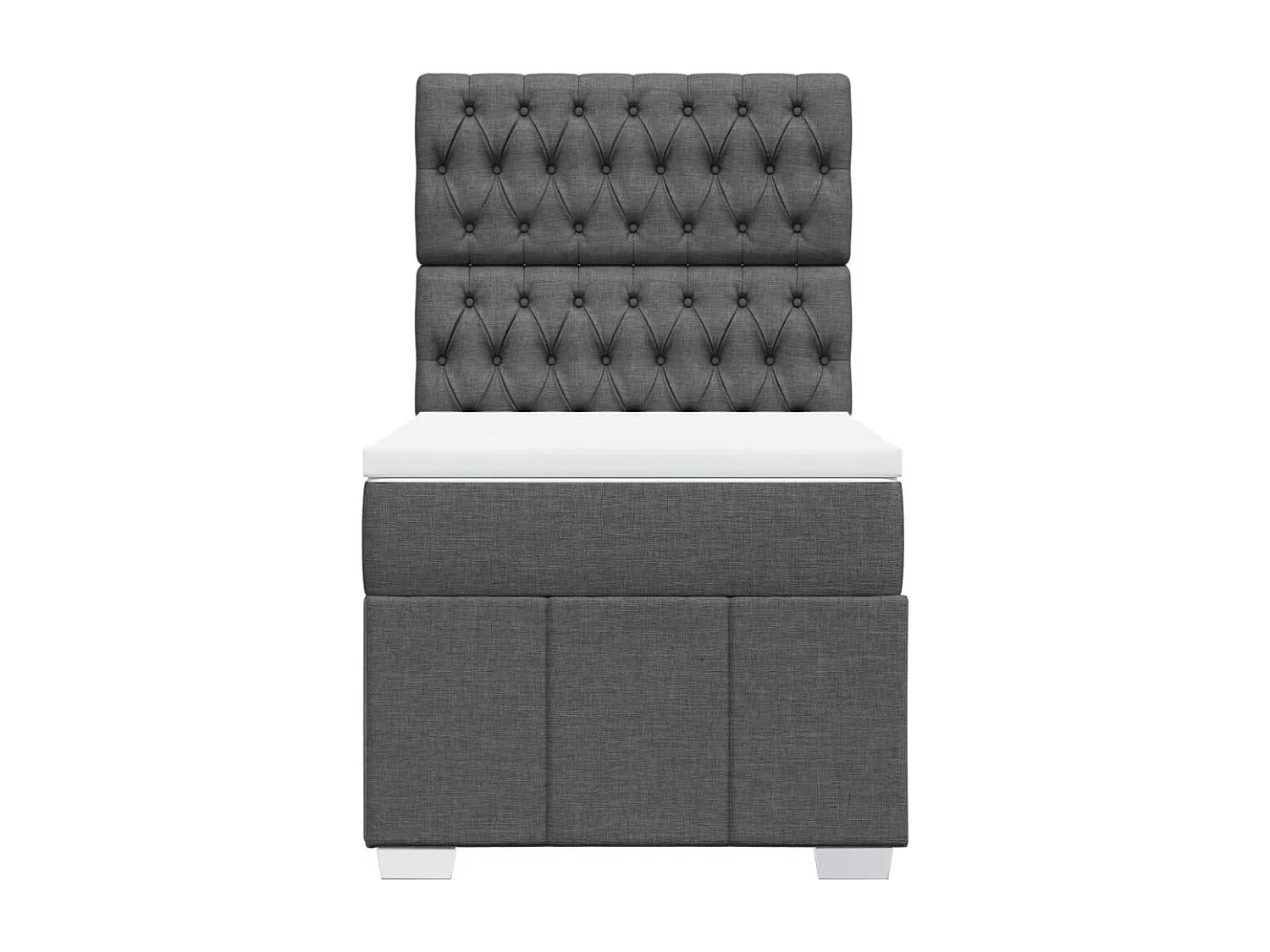 Boxspring met matras stof donkergrijs 90x190 cm