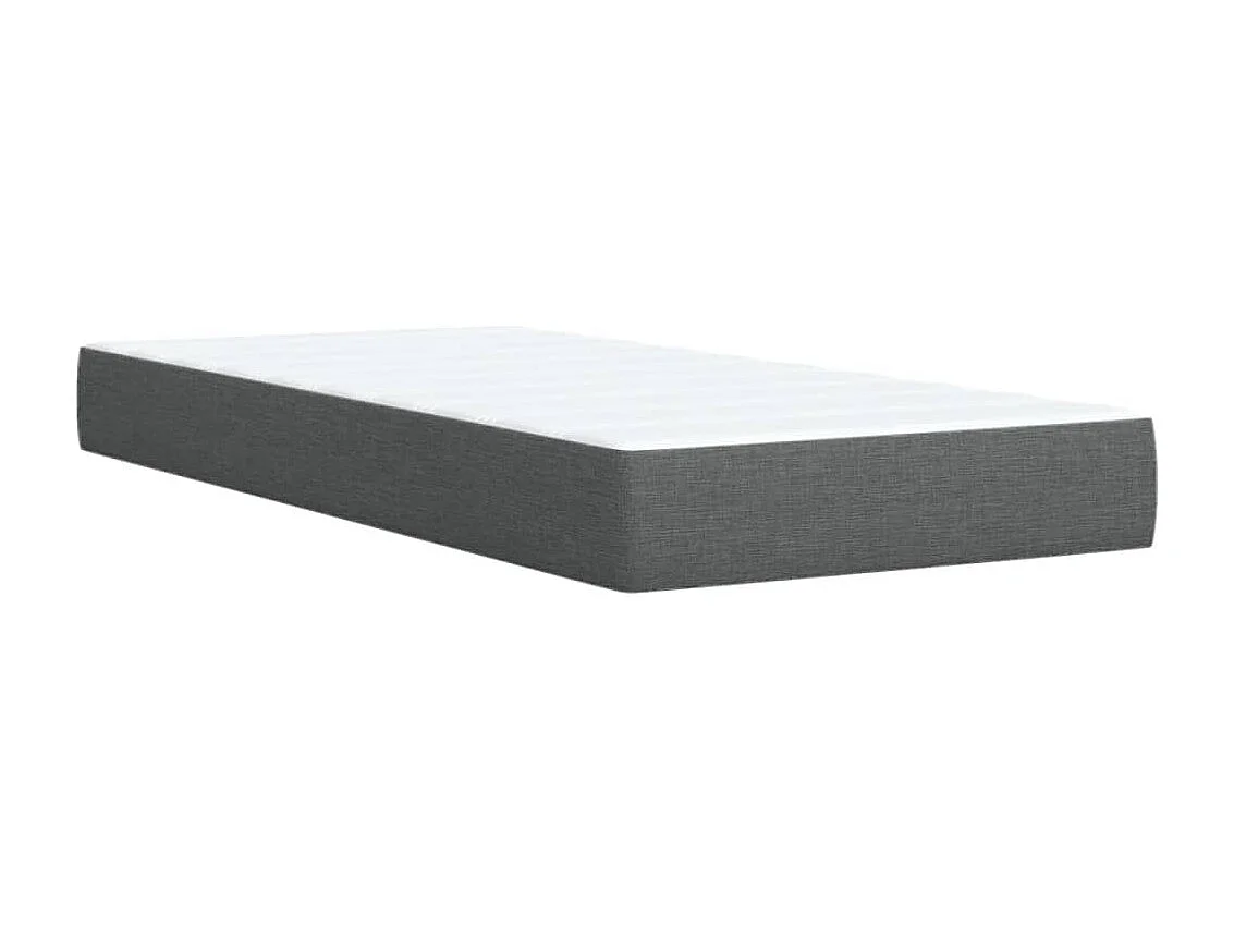 Cama box spring con colchón tela gris oscuro 90x190 cm