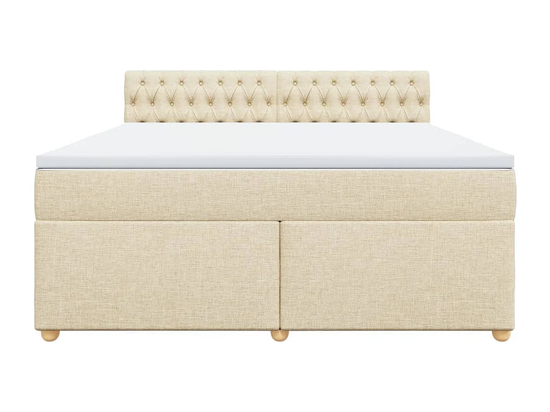 Cama com molas/colchão 180x200 cm tecido cor creme