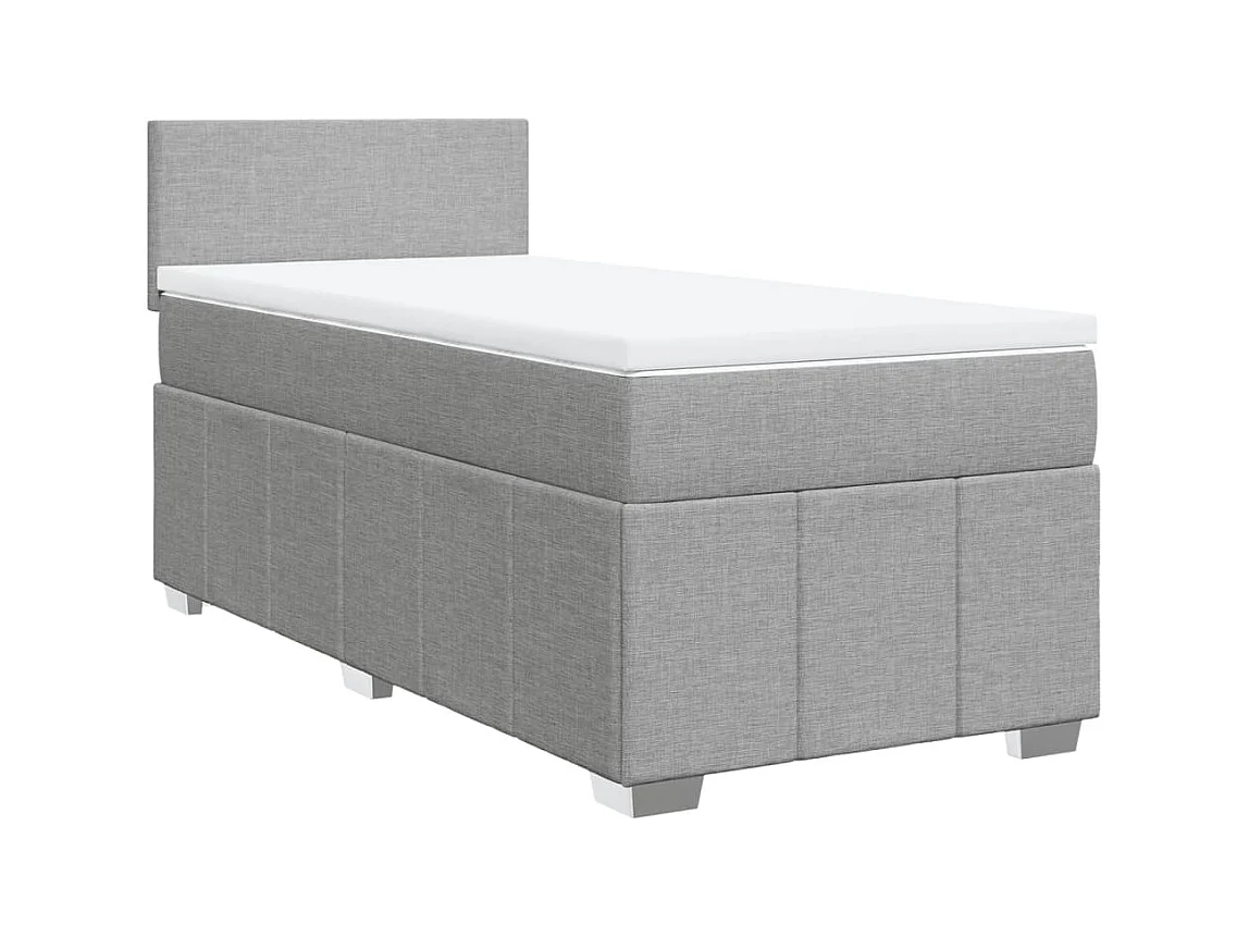 Sommier à lattes de lit avec matelas gris clair 80x200 cm tissu