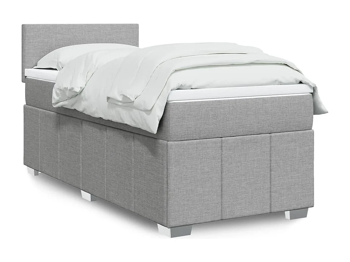 Sommier à lattes de lit avec matelas gris clair 80x200 cm tissu