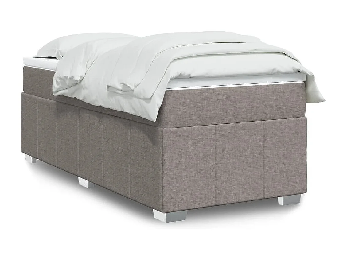 Sommier à lattes de lit avec matelas Taupe 100x200 cm Tissu