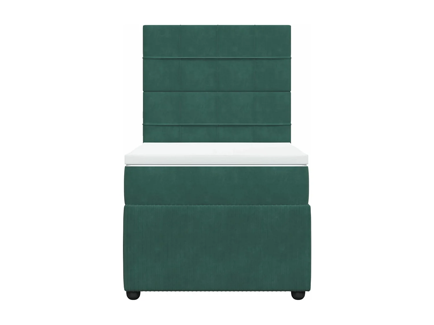 Cama com molas/colchão 90x190 cm veludo verde-escuro