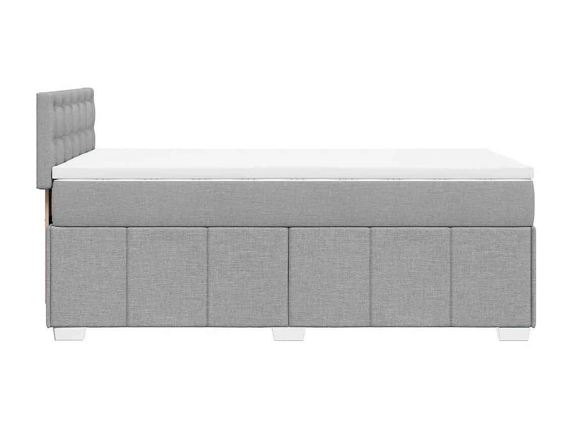 Sommier à lattes de lit avec matelas Gris clair 90x200 cm Tissu