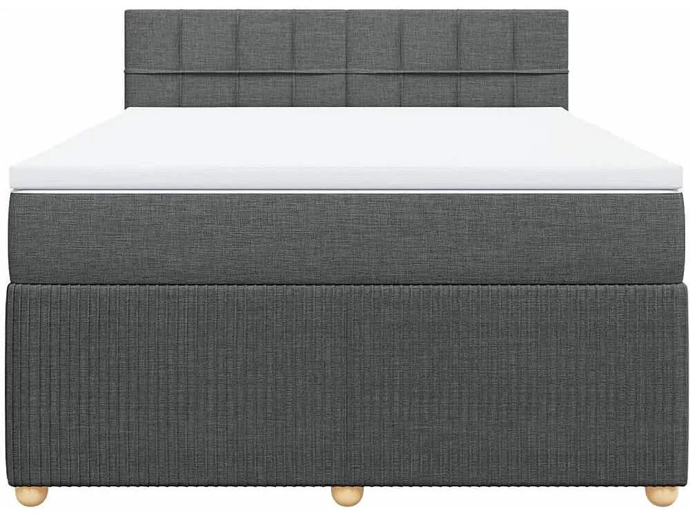 Sommier à lattes de lit avec matelas Gris foncé 140x200cm Tissu