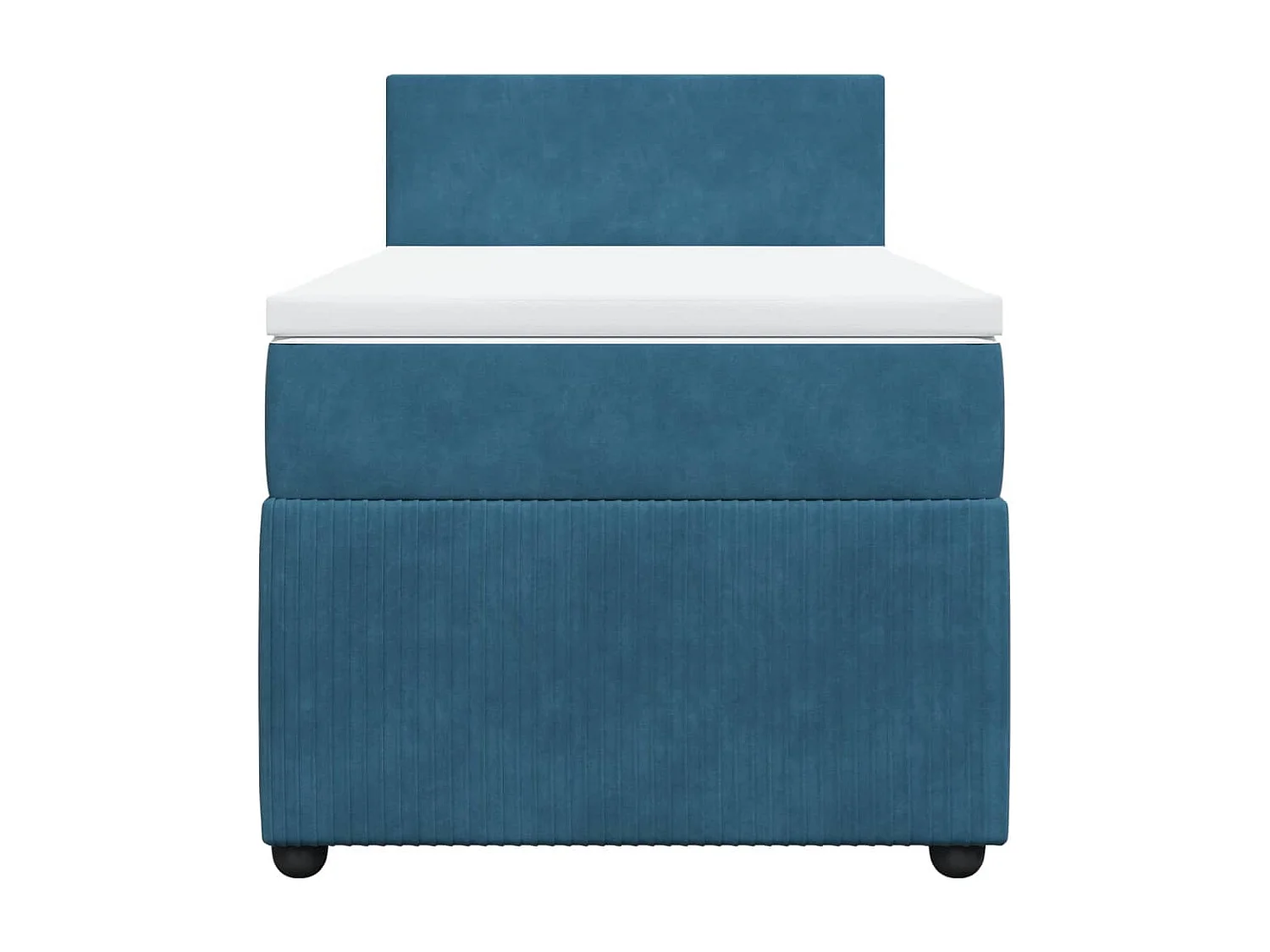 Cama boxspring com colchão 90x200 cm veludo azul