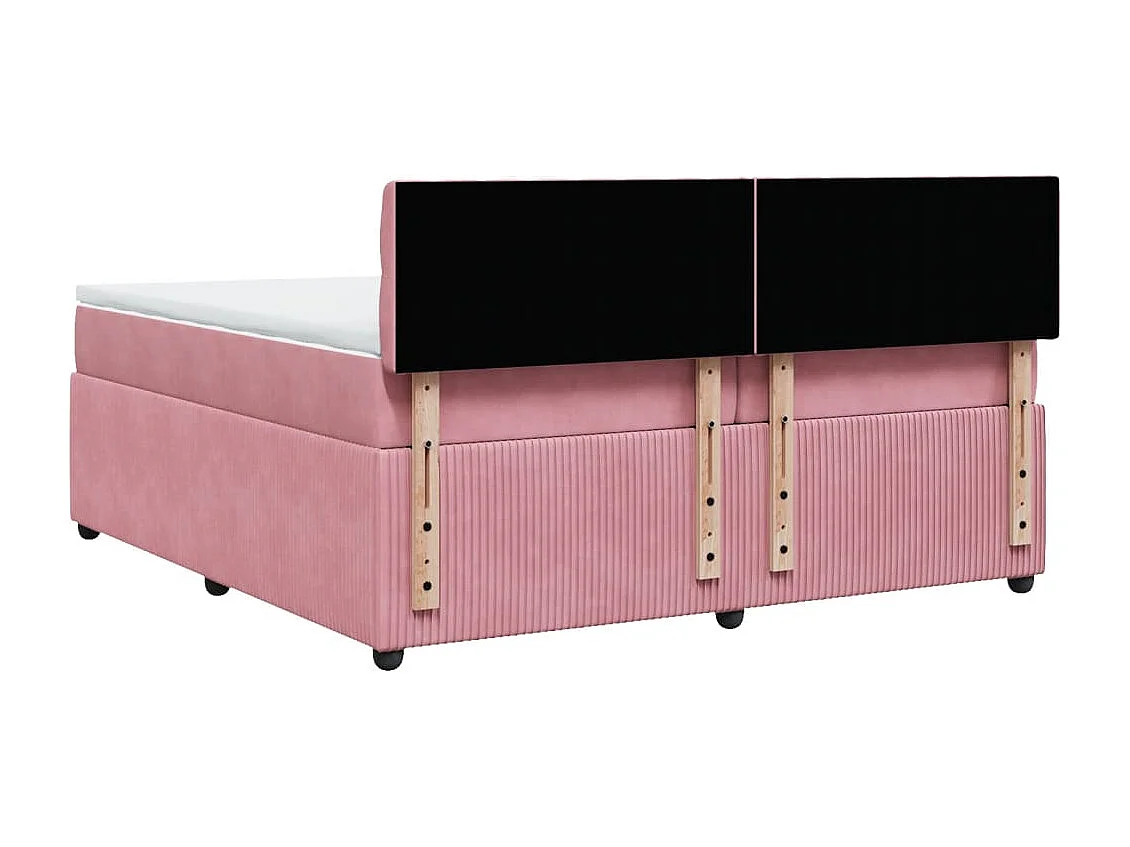 Sommier à lattes de lit avec matelas Rose 200x200 cm Velours