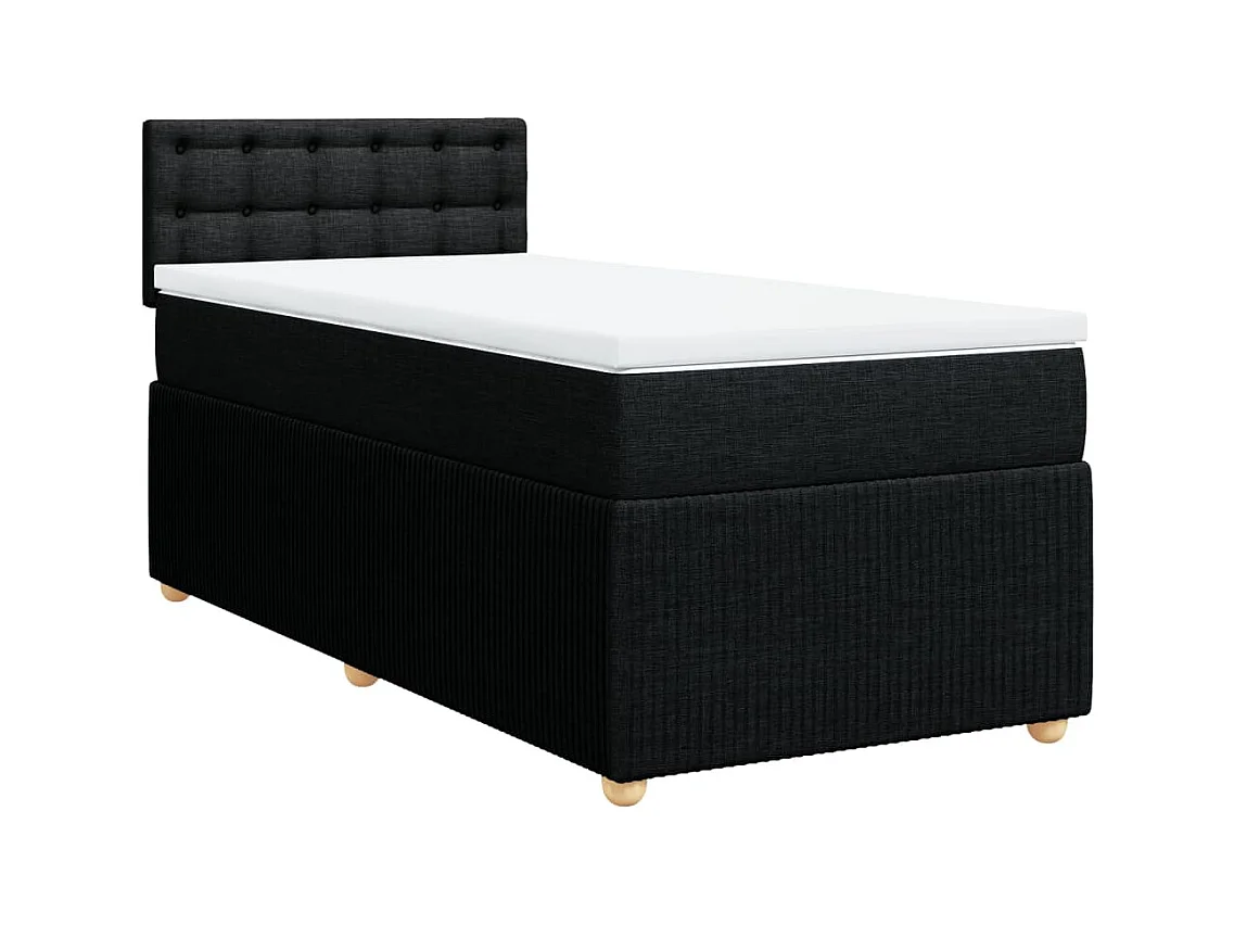 Sommier à lattes de lit et matelas Noir 80x200 cm Tissu