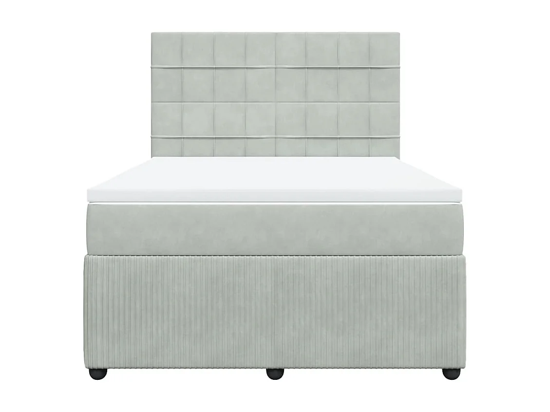 Boxspring met matras fluweel lichtgrijs 160x200 cm