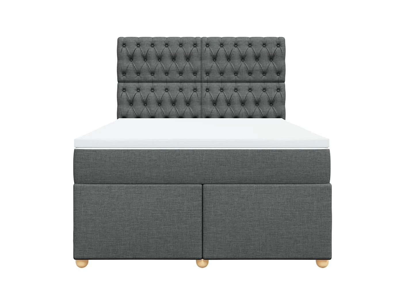 Sommier à lattes de lit avec matelas Gris foncé 140x200cm Tissu