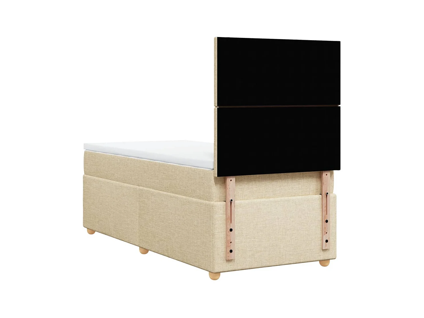Sommier à lattes de lit avec matelas Crème 100x200 cm Tissu