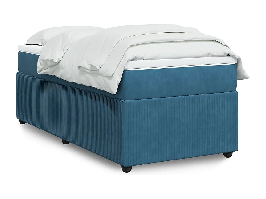 Sommier à lattes de lit avec matelas Bleu foncé 90x200 cm