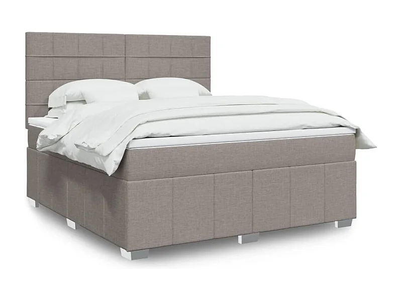 Sommier à lattes de lit avec matelas Taupe 180x200 cm Tissu