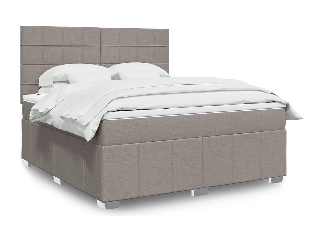 Cama com molas/colchão 180x200 cm tecido castanho-acinzentado